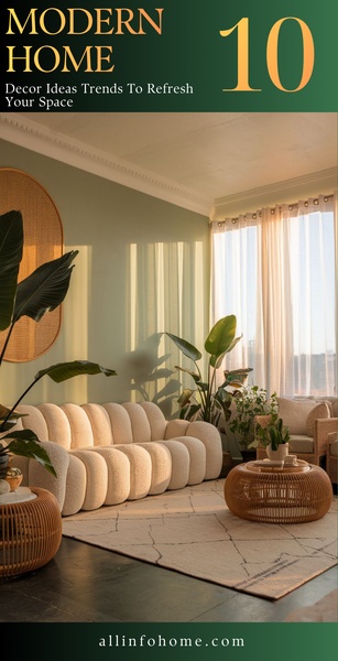 living room decor, modern furniture, home styling, interior design trends, sofa design, brand awareness, lifestyle, editorial, calm, luxurious, green, neutral